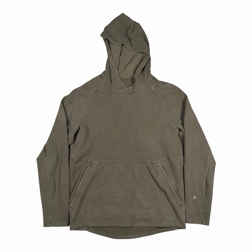 Lululemon Mens At Ease Textured Pullover Hoodie Sweatshirt Men's Olive M Gym